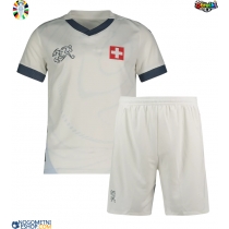 Otroški Nogometni dresi Švica Gostujoči EP 2024 Kratek Rokav (+ Kratke hlače)